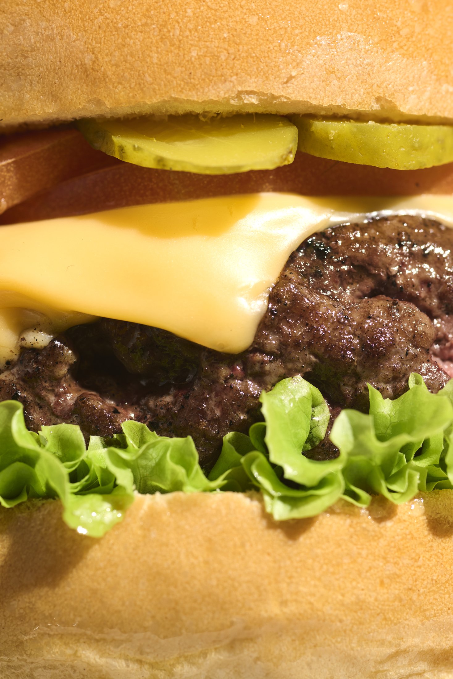 Detalle macro de una hamburguesa Lusitana